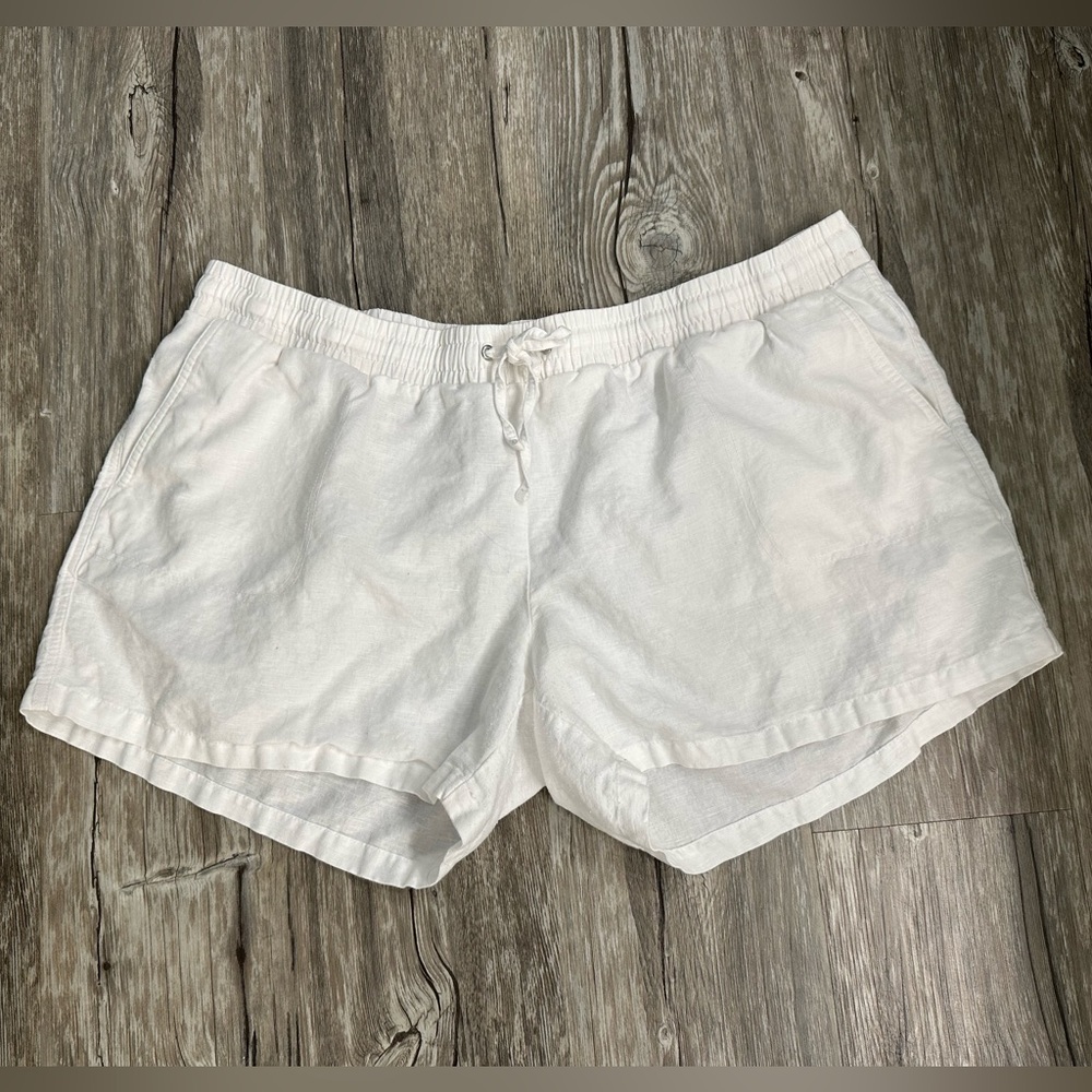 Amazon Essentials White Linen Blend Shorts size XXL